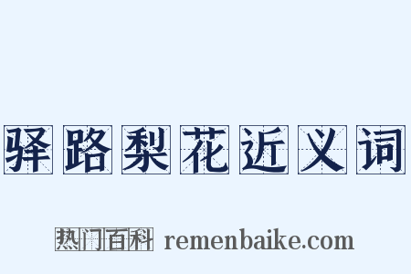 驿路梨花近义词是什么意思的图片